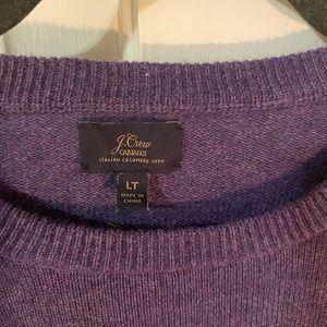 JCrew tall androgynous cashmere sweater. Purple or lilac in color.